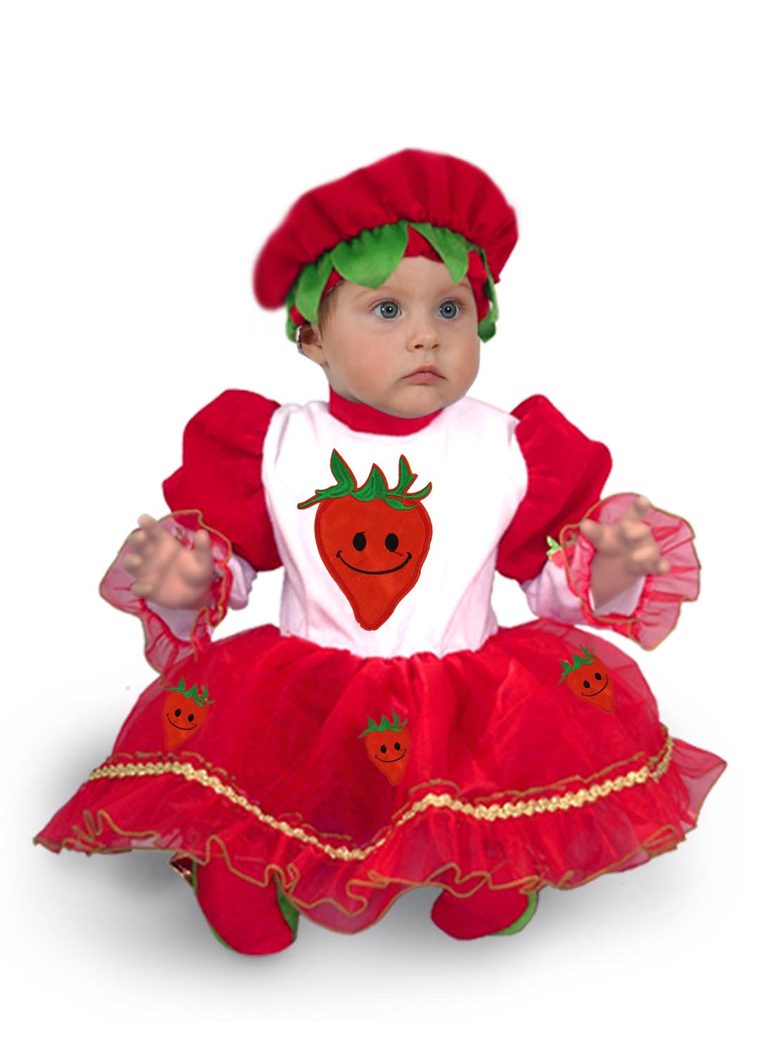 Vestito sale fragola carnevale